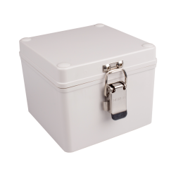 BOXCO Enclosure, ABS, Gray color, Stainless steel hinge & latch, W4.92' x L4.92' x D3.94", NEMA 4X