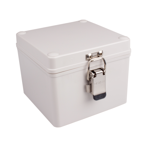 BOXCO Enclosure, ABS, Gray color, Stainless steel hinge & latch, W4.92' x L4.92' x D3.94", NEMA 4X
