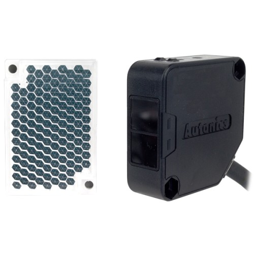 Autonics Photo Sensor, Polarized Retroreflective, 3m Sensing, Light & Dark On, NPN & PNP Output, 12-24 VDC