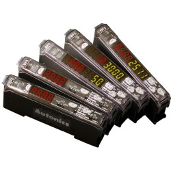 Amplifier, Fiber Optic, Dual-display, Blue LED, Auto Tune, NPN Output, 12 - 24 VDC (fiber req'd)