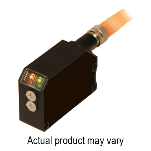 BGS photoelectric sensor, 10~100mm sensing adjust by potentiometer, NPN, Class 2 laser, 10 - 30VDC, 2m cable