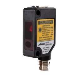 BGS photoelectric sensor, 5~100mm sensing adjust by potentiometer, NPN, Class 1 laser, 10 - 30VDC, M8 connector