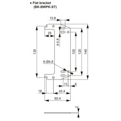 BWPK Bracket A, Straight type, 65.4x140mm
