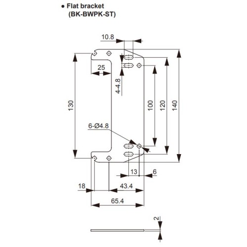 BWPK Bracket A, Straight type, 65.4x140mm
