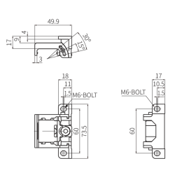 Safety Light Curtains, Side Adjustable Bracket