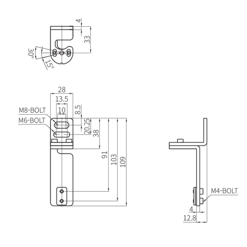 Safety Light Curtains, Top/Bottom Adjustable Bracket