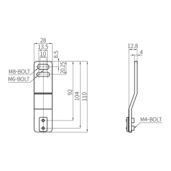 Safety Light Curtains, Top/Bottom Bracket  Bracket