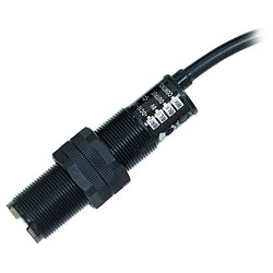 Autonics Photo Sensor, Diffuse Reflective, M18 Round Plastic, 400 mm Range, Light & Dark On, NPN Output, 12-24 VDC