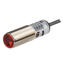 Sensor, Photo, Metal body, Diffuse reflective, 100mm Sensing Distance, Light & Dark On, PNP Output, 10-30 VDC