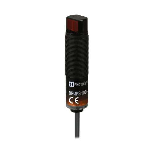 Sensor, Photo, Plastic body, Side sensing type, Diffuse reflective, 100mm Sensing Distance, Light & Dark On, NPN Output, 10-30 VDC