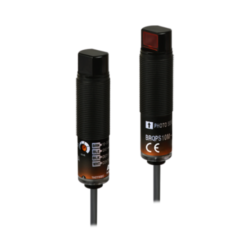 Sensor, Photo, Plastic body, Side sensing type, Through beam, 10M Sensing Distance, Light & Dark On, PNP Output, 10-30 VDC
