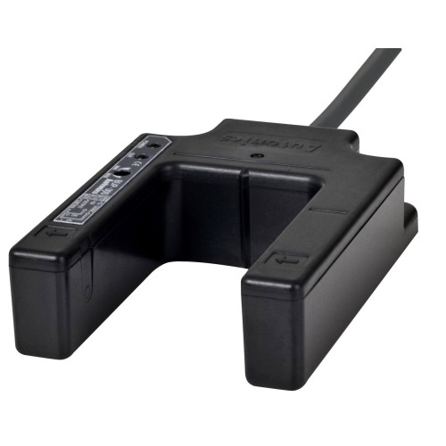 Sensor, Photo, Plastic Case, Slot Style, Fixed Sensitivity, Light & Dark On, PNP Output, 12 - 24 VDC