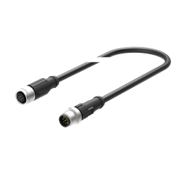 Connector cable, M12, Emitter, Female Straight & Male Straight, DC Power, 8pin, 10M Length, Black