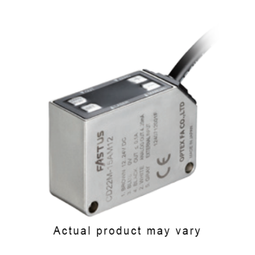 Displacement sensor, Compact size, built in amplifier & digital display, 35mm+/- 15mm measurement range, RS485, Class 1 laser, 12 - 24VDC, SUS housing, M12 Pig tail