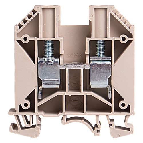 DIN Rail Terminal block, screw clamp, Single level, Feed through, L60xH63.5xW12mm, 600V 78A, 4-14 AWG, Beige, 20pcs bundle DIN Rail Terminal block, screw clamp, Single level, Feed through, L60xH63.5xW12mm, 600V 78A, 4-14 AWG, Beige, 20pcs bundle