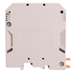 DIN Rail Terminal block, screw clamp, Single level, Feed through, L80xH90xW25mm, 1000V 230A, 4/0-2 AWG, Beige