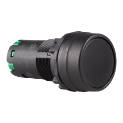 22mm momentary pushbutton switch, Unibody, IP66 flush head, Push in wiring, 1NO, Black 22mm momentary pushbutton switch, Unibody, IP66 flush head, Push in wiring, 1NO, Black