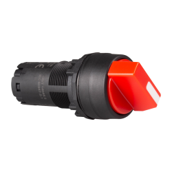 22mm maintained 2 position selector, Unibody, IP66 short lever, Push in wiring, 1NO, Red 22mm maintained 2 position selector, Unibody, IP66 short lever, Push in wiring, 1NO, Red