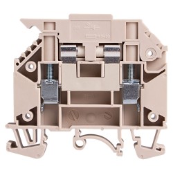 Fuse terminal block, screw clamp, L60xH54.5xW8mm, 400V 7.5A, AWG 10-22, 110V LED, Beige color, 5x20mm Fuse required, 10pcs bundle