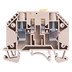 Disconnect terminal block, screw clamp, 2 poles, L60xH47.5xW10mm, 600V 30A, AWG 6-16, Beige color, 10pcs bundle