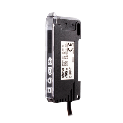 Fiber amplifier sensor, IP66, 4-digit display, Red LED, Teach input, NPN/PNP, 10 - 30VDC, 2m cable
