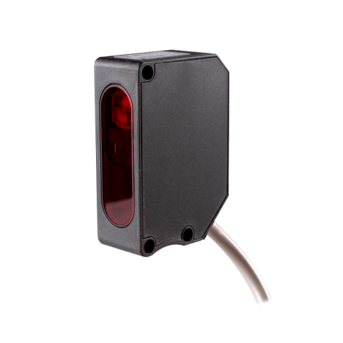Photoelectric sensor, Class 2 laser, Retro reflective, 1~4m sensing range, Transparent sensing, NPN, 2m cable