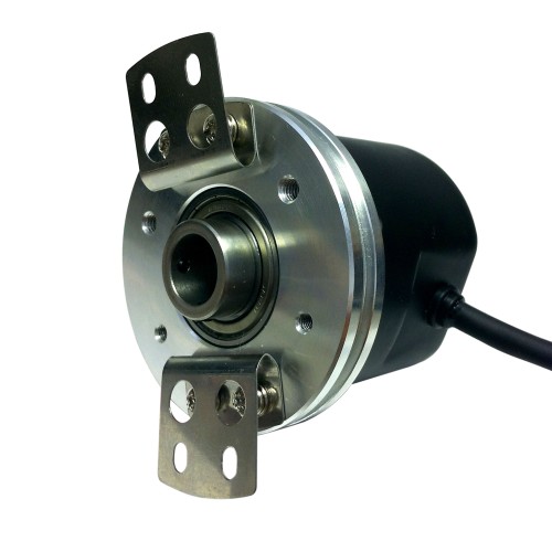 Autonics Encoder, Incremental, 12mm Hollowshaft, 10 PPR, Quadrature & Index Voltage Output, Pig tail Connector, 12-24 VDC