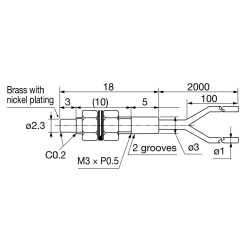 Fiber head, M3, Diffuse reflective, R15, 2m Fiber head, M3, Diffuse reflective, R15, 2m