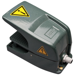 Foot Switch, Momentary, Aluminum Die-Casting Housing, Foot Guard, Gray, IP65, 1NO 1NC, 15A 250VAC