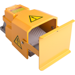 Foot switch, 1 N.O. & 1 N.C. momentary, 15A 250VAC, L200xW150xH127mm AL die-cast base & foot guard & Safety guard