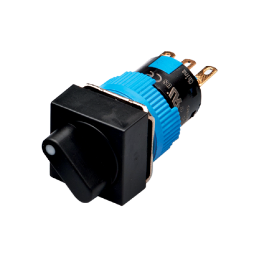 3 Position Maintained Selector Switch, 16mm Panel hole, IP65, Square Head, DPDT
