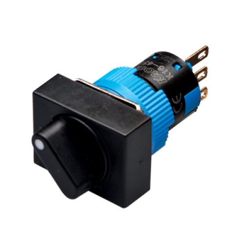 2 Position Maintained Selector Switch, 16mm Panel hole, IP65, Rectangular Head, SPDT