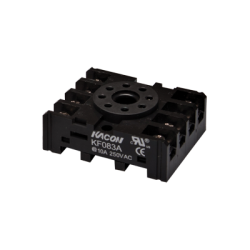 Relay socket for HR707N-2P series, Octal 8 pins, DIN Rail, Black color