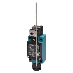 Limit Switch, 72x40x36mm aluminum die-cast body, 1 NO & 1 NC w/ snap action, IP65, Adjustable rod actuator