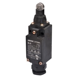 Limit Switch, 60x30x36mm aluminum die-cast body, 1 NO & 1 NC w/ snap action, IP65, Roller plunger actuator