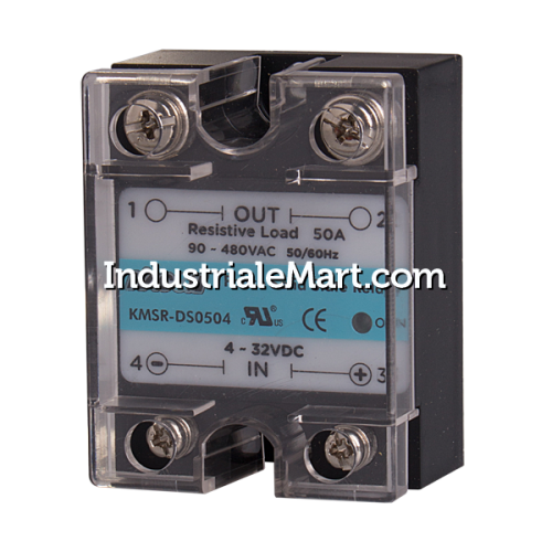 Solid state relay, Single phase, Input 90-264VAC, Load 90-480VAC, 50A, Zero cross
