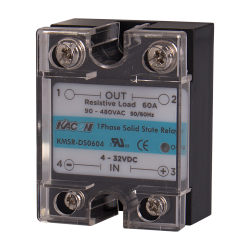 Solid state relay, Single phase, Input 4-32VDC, Load 90-480VAC, 60A, Zero cross