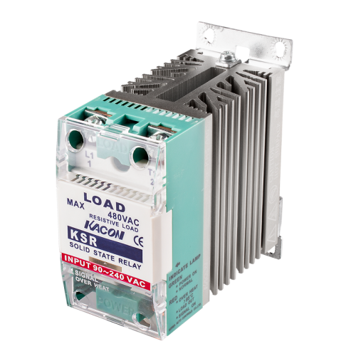 Solid state relay, Slim heatsink, Over temperature alarm, Single phase, Zerocross, Input 90-240VAC, Load Voltage 90-240VAC, 50A
