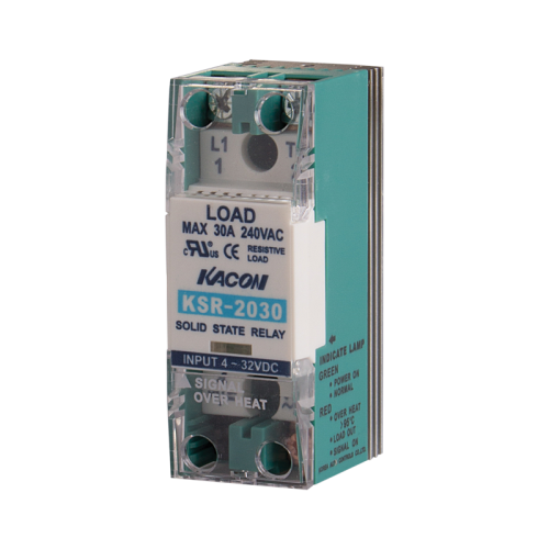 Solid state relay, Over temperature alarm, Single phase, Zerocross, Input 4-32VDC, Load Voltage 90-240VAC, 30A, 5000 dielectric strength