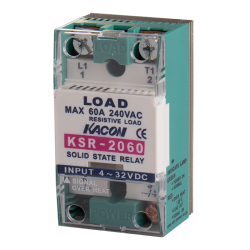 Solid state relay, Over temperature alarm, Single phase, Zerocross, Input 4-32VDC, Load Voltage 90-240VAC, 60A, 5000 dielectric strength