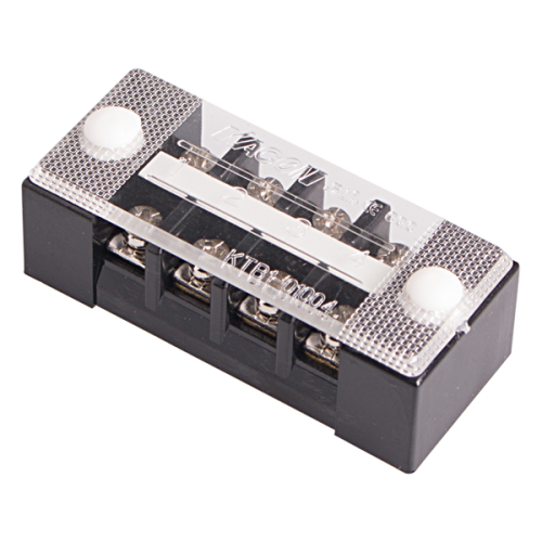 Barrier terminal block, 4 poles, 600VA 10A, M3 screw, L57.6xW24xH17mm, 10 pcs Bundle