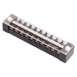 Barrier terminal block, 10 poles, 600VA 10A, M3 screw, L115xW24xH17mm, 5 pcs Bundle