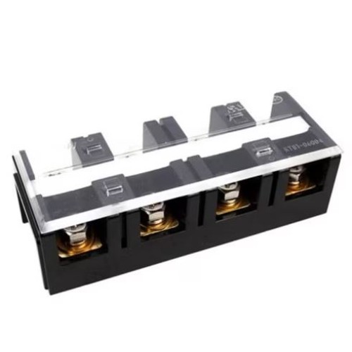 Barrier terminal block, 4 poles, 600VA 60A, M4 screw, L114.5xW43xH31.5mm, Flame retardant Polycarbonate