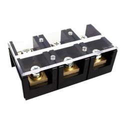 Barrier terminal block, 3 poles, 600VA 300A, M4 screw, L165xW90xH51.5mm, Flame retardant Polycarbonate