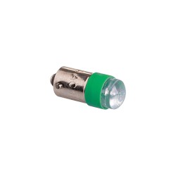 22mm Push button, LED Lamp, 110VAC/DC, 9mm bayonet socket, Green