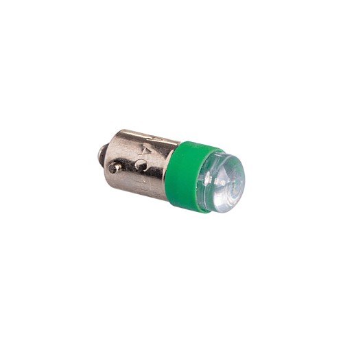 22mm Push button, LED Lamp, 220VAC/DC, 9mm bayonet socket, Green