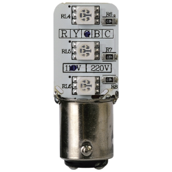 MENICS signal light accessory, LED Bulb, 15mm bayonet socket, Double contact base, 120VAC, Clear Color