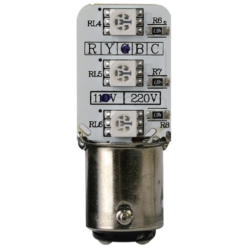 MENICS signal light accessory, LED Bulb, 15mm bayonet socket, Double contact base, 120VAC, Clear Color