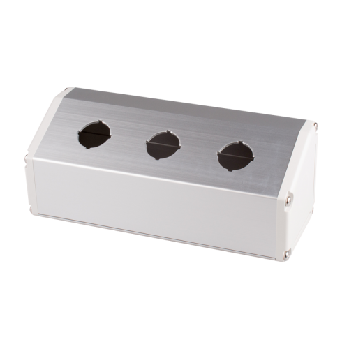 Aluminum Switch Box, Slanted, Ø22mm 3 switch holes, L186 x W70 x H70mm