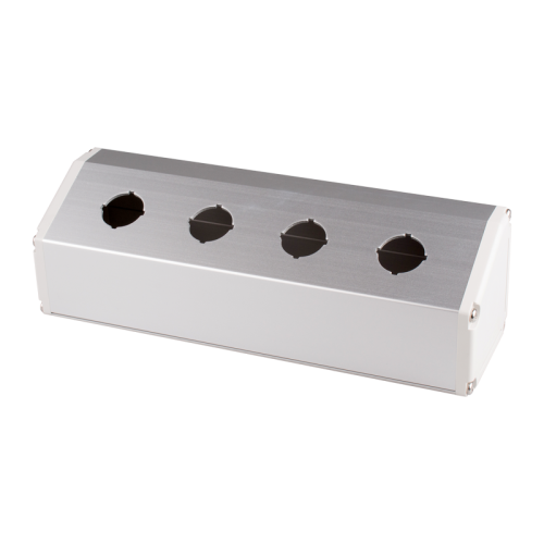 Aluminum Switch Box, Slanted, Ø22mm 4 switch holes, L236 x W70 x H70mm